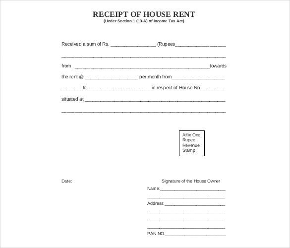House Rent Receipt Format India Pdf Eazyintensive